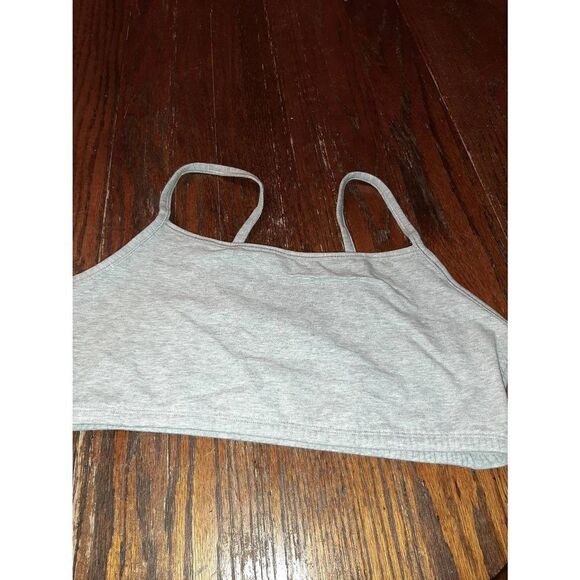 New Size 40 Fruit of the Loom Grey Sports Bra Crop Top Athletic Casual b… - Picture 2 of 4